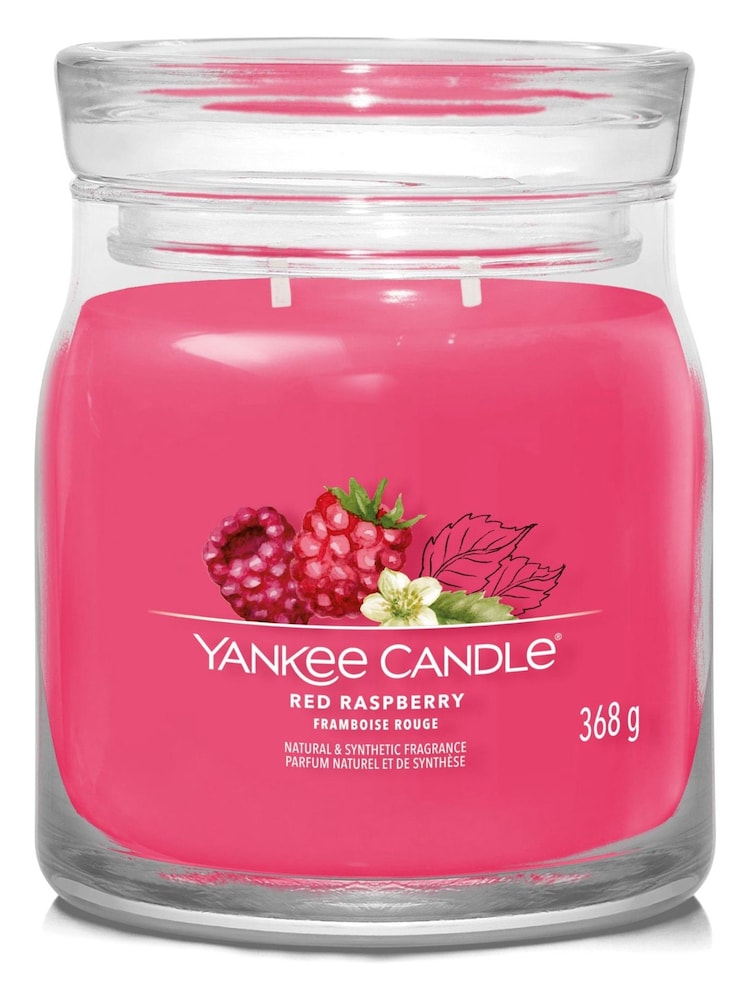Yankee Candle Red Signature Medium Jar Raspberry Scented Candle - Image 2 of 3