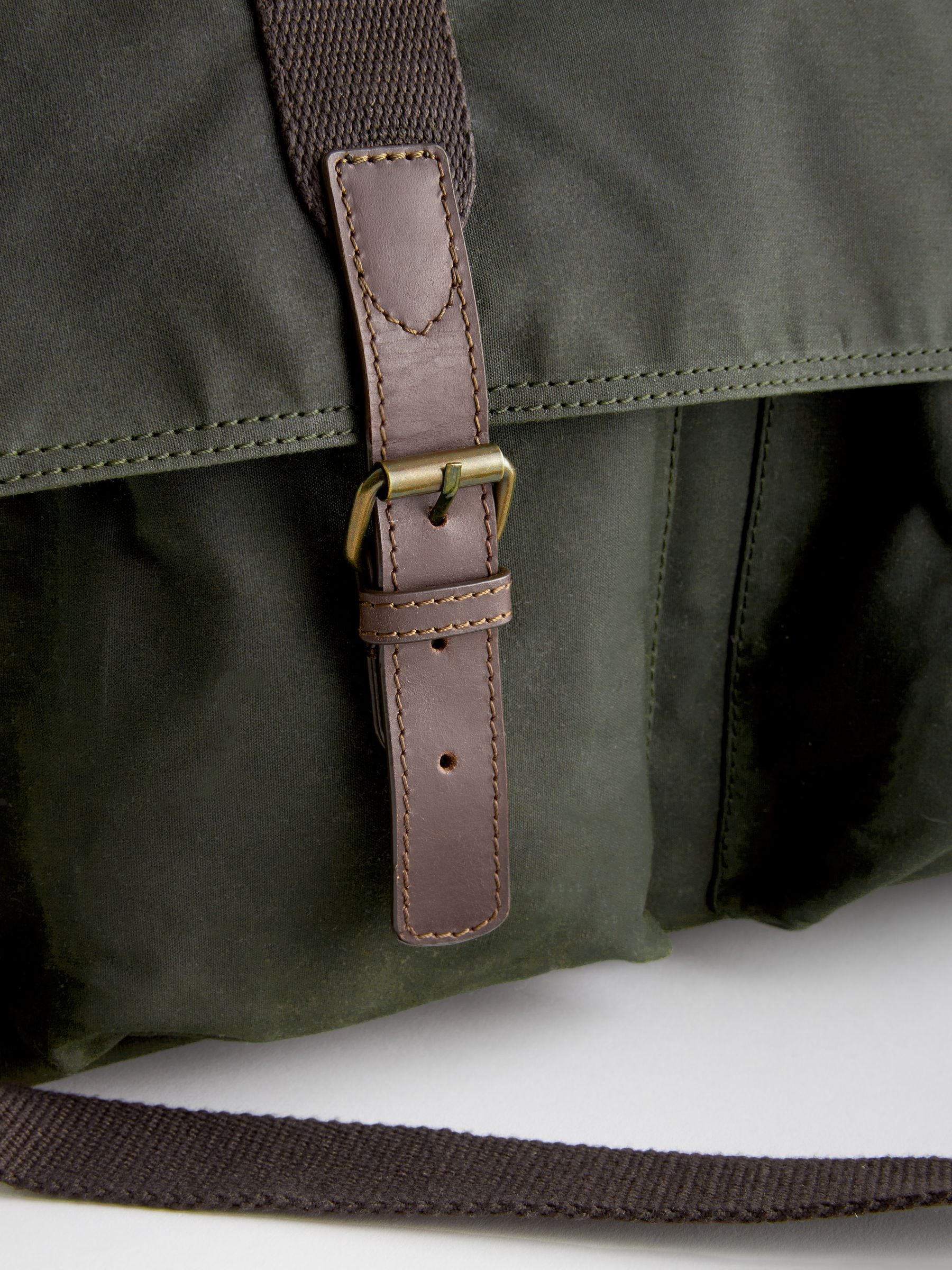 Buy Khaki Green Wax Cotton Messenger Bag from Next Luxembourg