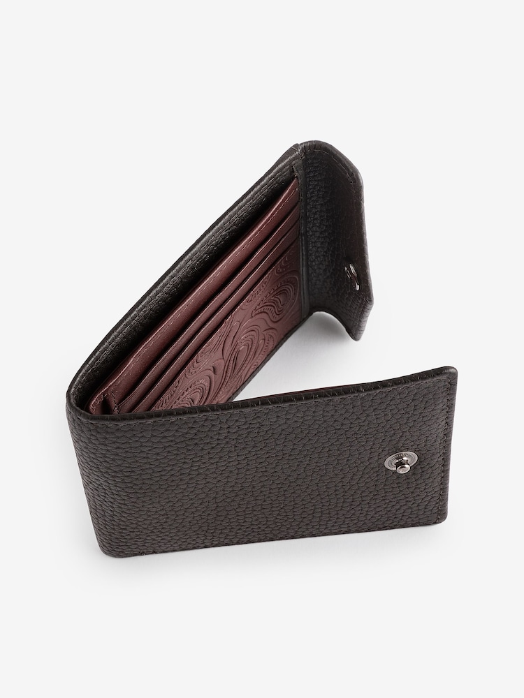 Brown N Logo Leather Envelope Popper Wallet - Image 2 of 4