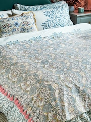 Clarke & Clarke Multi William Morris Strawberry Thief Printed Velvet Throw - Image 1 of 2