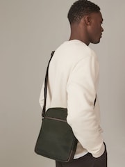 Khaki Green Wax Cotton Cross-Body Bag - Image 2 of 7