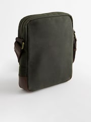 Khaki Green Wax Cotton Cross-Body Bag - Image 4 of 7