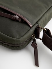Khaki Green Wax Cotton Cross-Body Bag - Image 6 of 7
