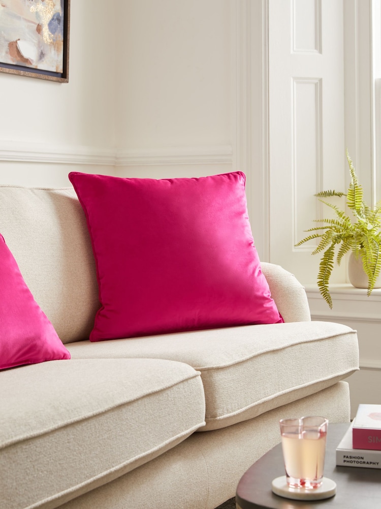 Fuchsia Pink 59 x 59cm Matte Velvet Cushion - Image 1 of 6