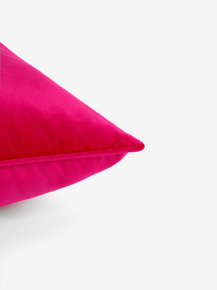 Fuchsia Pink 59 x 59cm Matte Velvet Cushion - Image 2 of 6