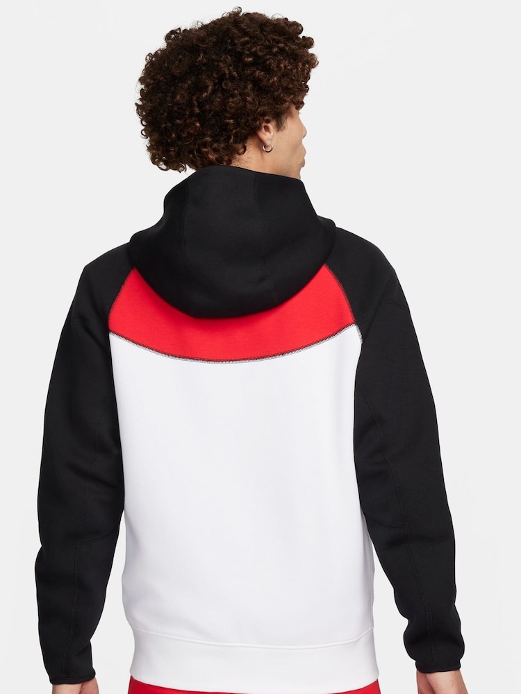 Nike Black/Red Tech Fleece Zip-Up Hoodie - Image 2 of 11