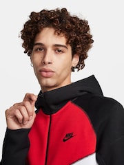 Nike Black/Red Tech Fleece Zip-Up Hoodie - Image 3 of 11