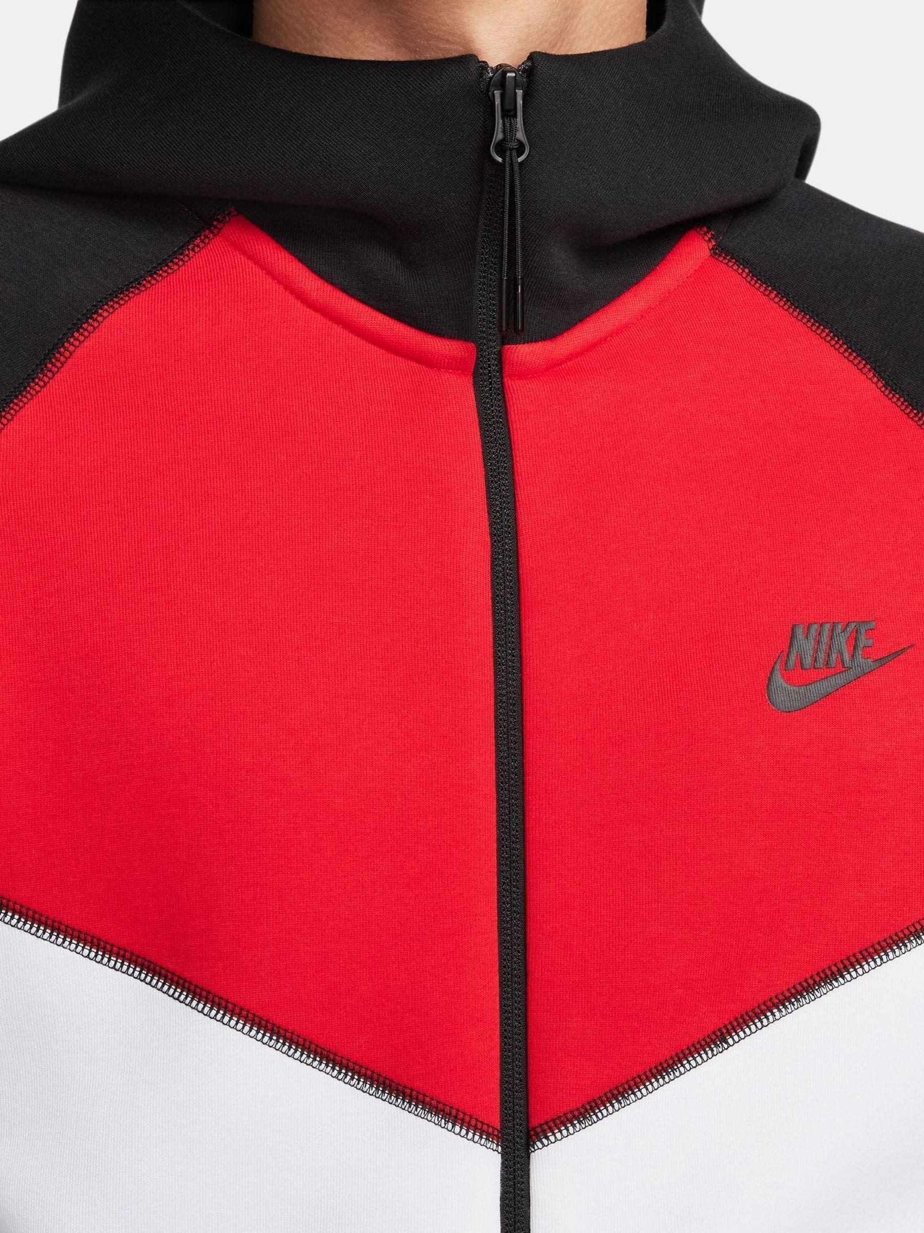 Buy Nike Black Red Tech Fleece Zip Up Hoodie from Next Luxembourg