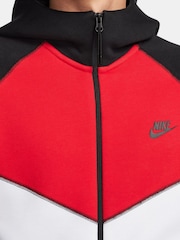 Nike Black/Red Tech Fleece Zip-Up Hoodie - Image 4 of 11