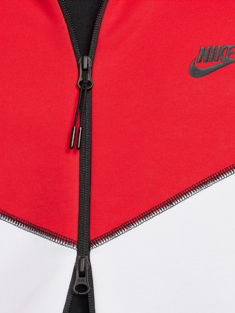 Nike Black/Red Tech Fleece Zip-Up Hoodie - Image 5 of 11