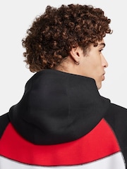 Nike Black/Red Tech Fleece Zip-Up Hoodie - Image 8 of 11