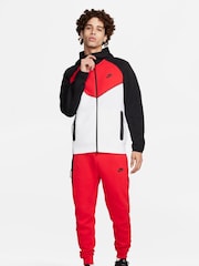 Nike Black/Red Tech Fleece Zip-Up Hoodie - Image 9 of 11