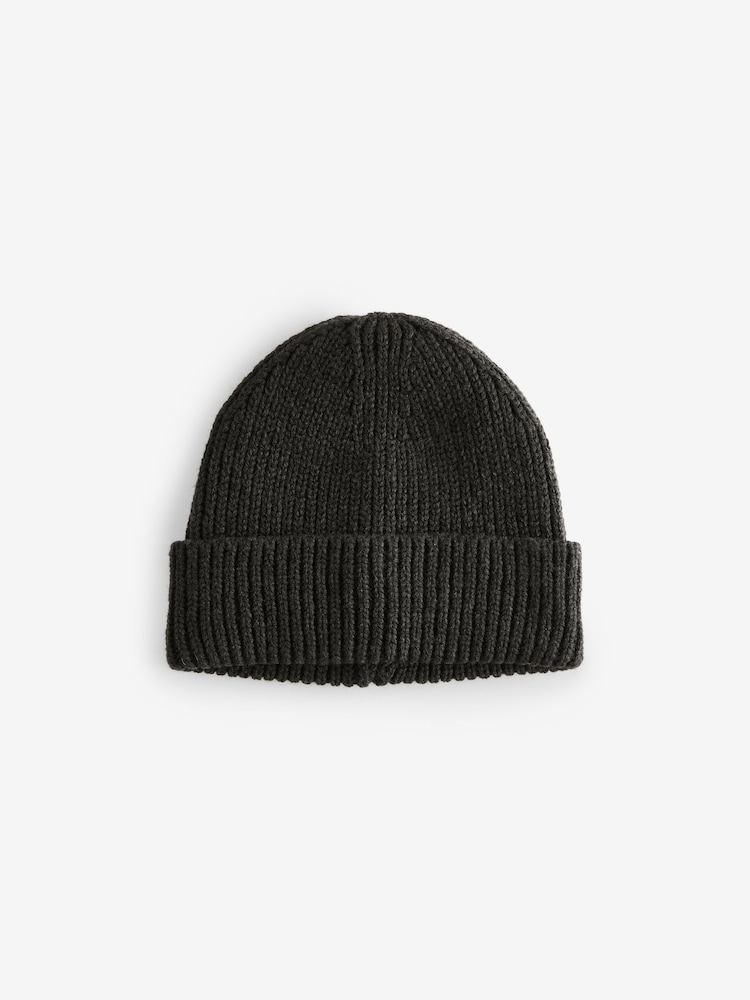 Black Knitted Beanie Hat - Image 2 of 3