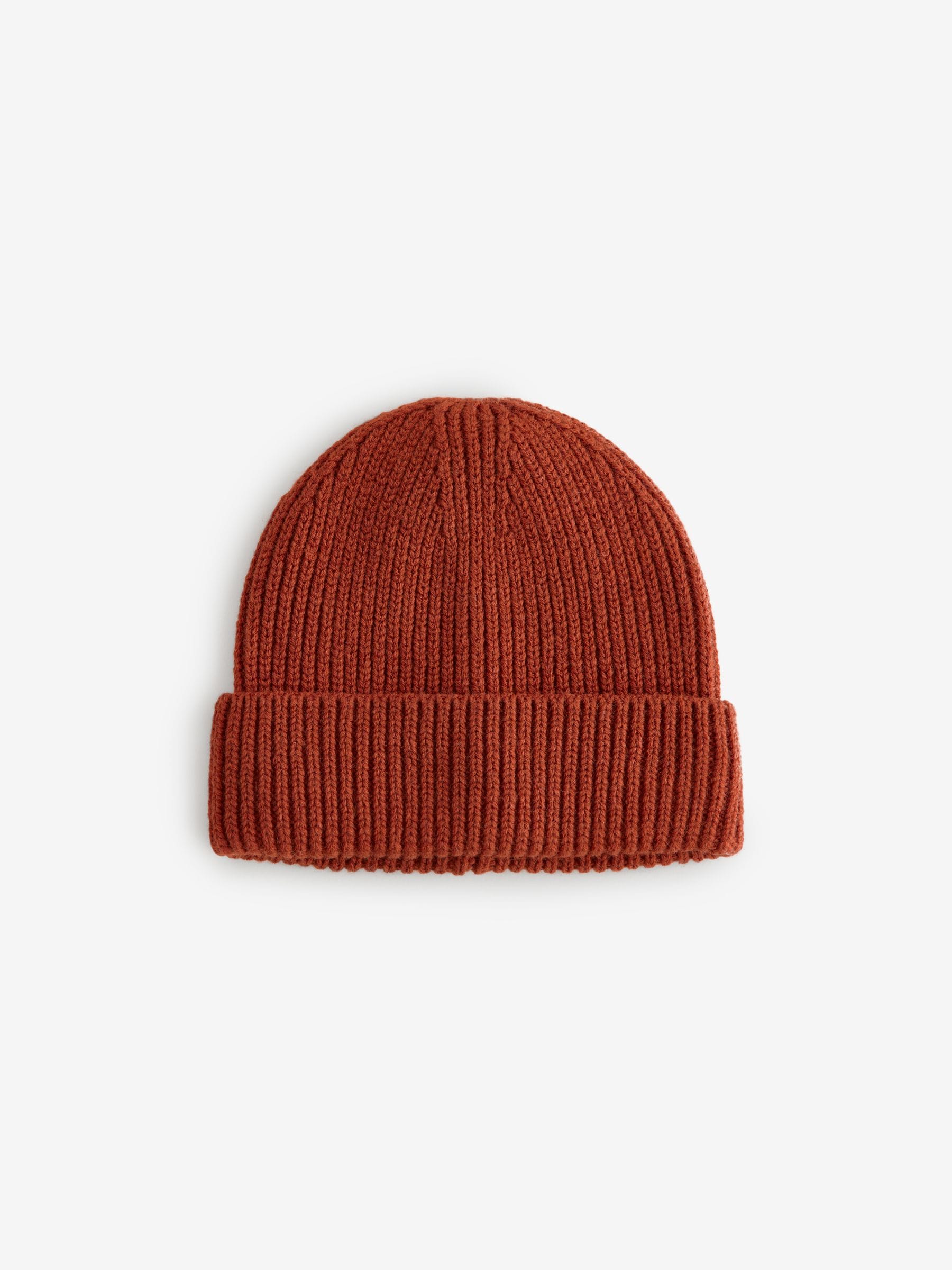 Buy Rust Orange Knitted Beanie Hat from the Next UK online shop