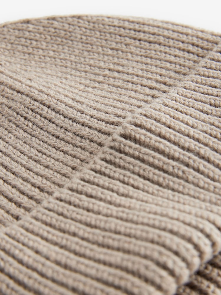 Neutral Knitted Beanie Hat - Image 4 of 5