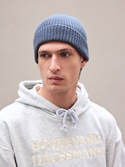 Airforce Blue Knitted Beanie Hat - Image 1 of 3
