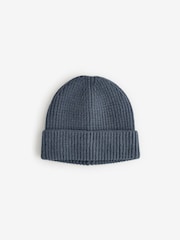 Airforce Blue Knitted Beanie Hat - Image 2 of 3