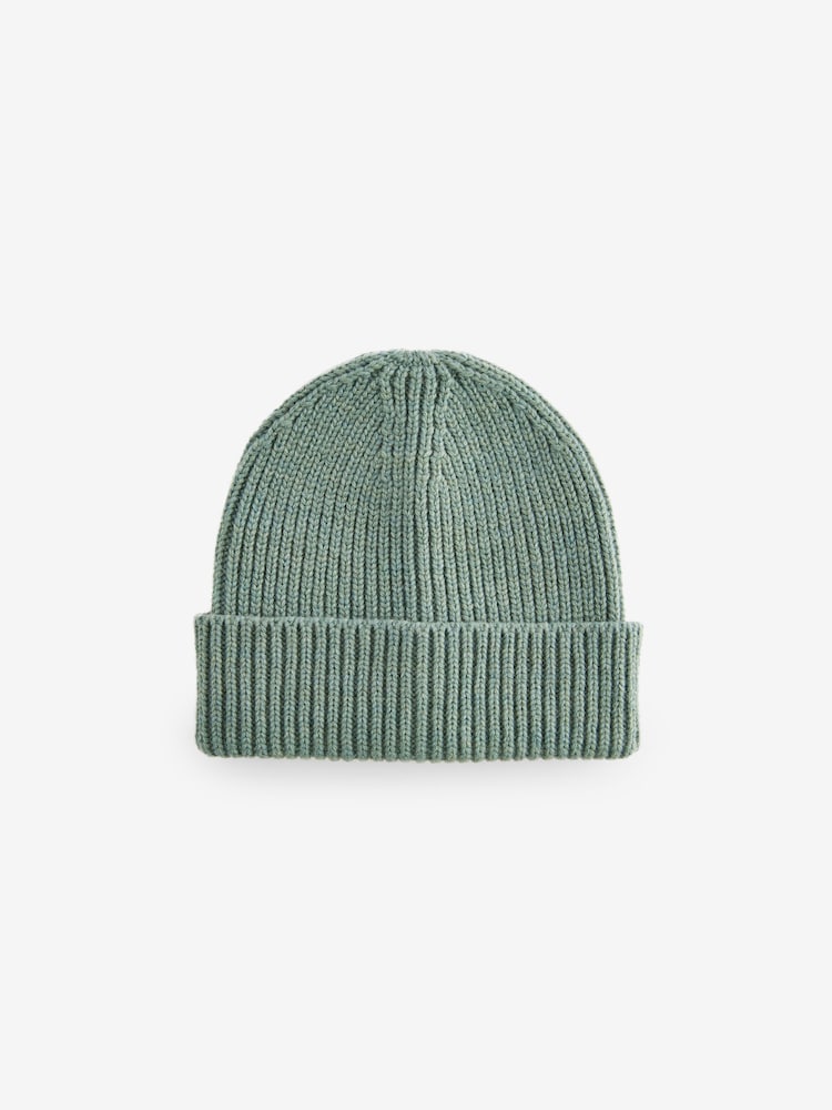 Sage Green Knitted Beanie Hat - Image 3 of 5