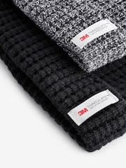 Black/Grey Thinsulate™ Beanie Hats 2 Pack - Image 5 of 5