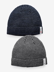 Navy Blue/Charcoal Grey Thinsulate™ Beanie Hats 2 Pack - Image 1 of 5