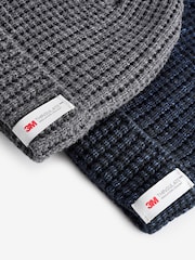 Navy Blue/Charcoal Grey Thinsulate™ Beanie Hats 2 Pack - Image 5 of 5