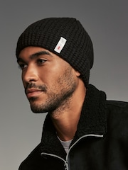 Black/Navy Blue/Grey Knitted Thinsulate Lined Beanie 3 Pack - Image 3 of 10