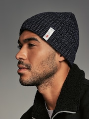 Black/Navy Blue/Grey Knitted Thinsulate Lined Beanie 3 Pack - Image 5 of 10