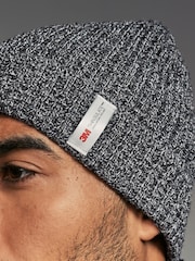 Black/Navy Blue/Grey Knitted Thinsulate Lined Beanie 3 Pack - Image 6 of 10