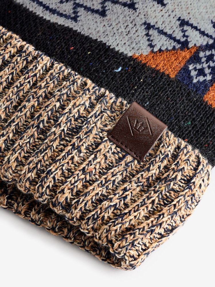 Oranžna/modra - Geometrijski potisk; vzorec Lined Bobble klobuki in kape; pokrivala - Slika 4 iz 4 Oranžna/modra - Geometrijski potisk; vzorec Lined Bobble klobuki in kape; pokrivala - Slika 4 iz 4