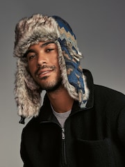 Multi Geometric Print Trapper Hat - Image 1 of 4