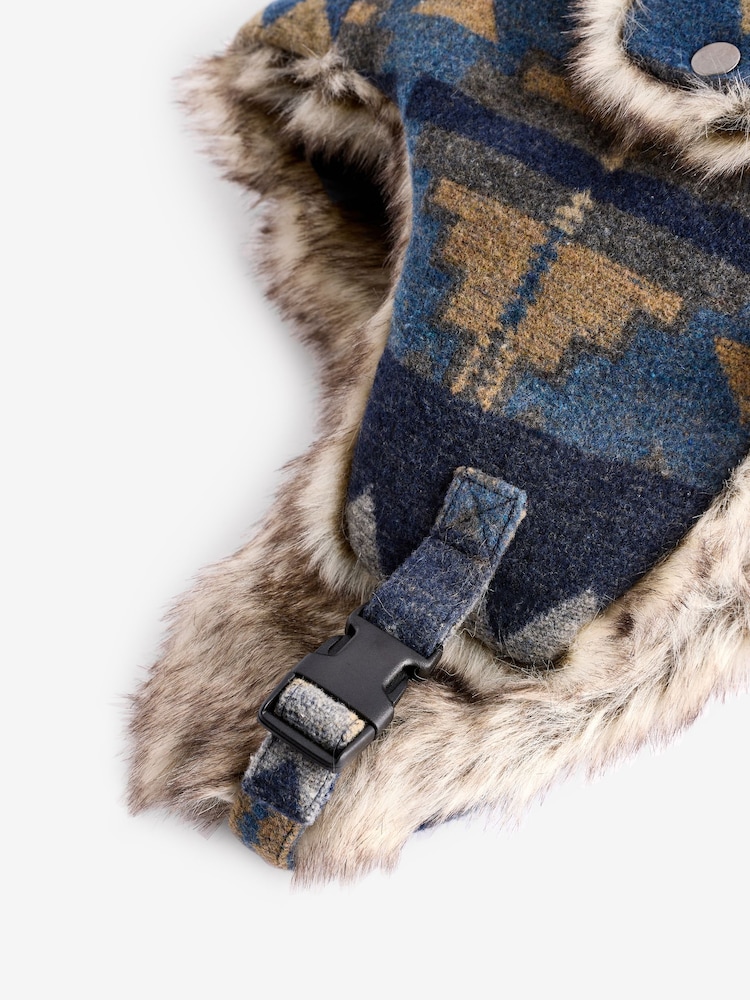 Multi Geometric Print Trapper Hat - Image 4 of 4
