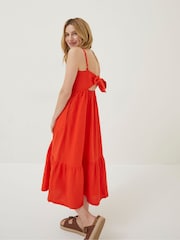 FatFace Red Julien Linen Midi Dress - Image 2 of 5