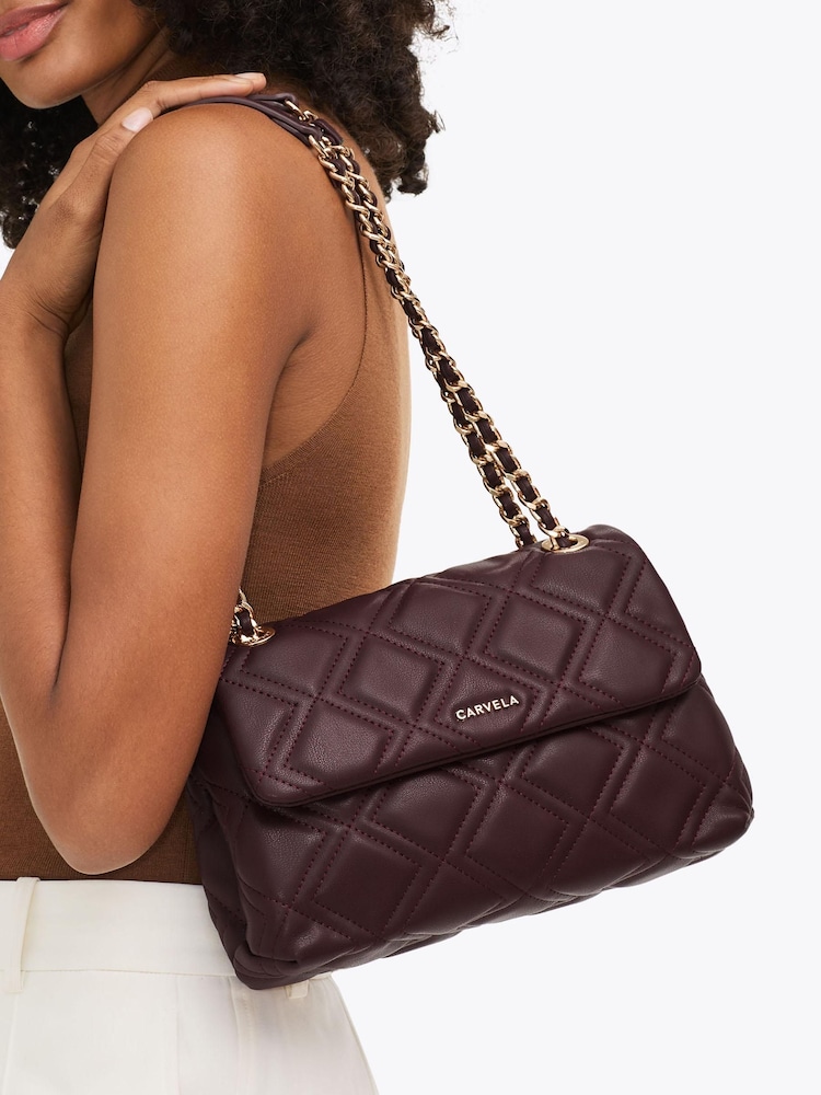 Vermelho - Bolsa de Ombro Carvela Rosa com Corrente - Imagem 1 de 5