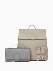 Kremowy - Storksak Storksak St James Leather Changing Bag - Obraz 4 z 5