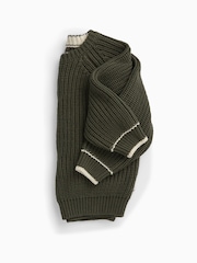 Khaki Grön - KIDLY by MORI Relaxed Ribbed Knitted Jumper - Bild 3 av 3