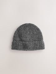 siva - EDIT Boucle Knit Textured Beanie Hat - Slika 1 iz 2