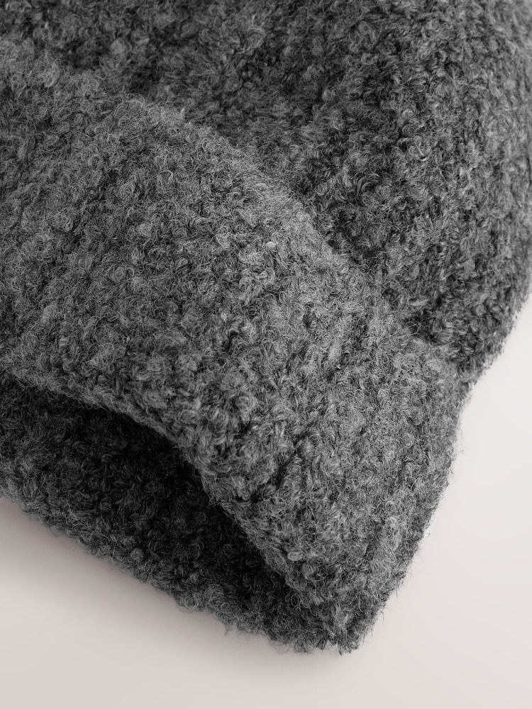 siva - EDIT Boucle Knit Textured Beanie Hat - Slika 2 iz 2