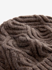 Brown Cable Knitted Beanie Hat - Image 5 of 5