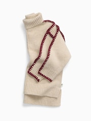 KIDLY by MORI Cream Cream Roll Neck Knitted Jumpers - Image 4 of 4