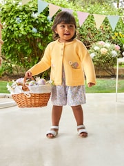 JoJo Maman Bébé Yellow Mouse Pocket Cardigan - Image 1 of 6