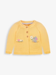 JoJo Maman Bébé Yellow Mouse Pocket Cardigan - Image 4 of 6