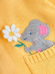 JoJo Maman Bébé Yellow Mouse Pocket Cardigan - Image 6 of 6
