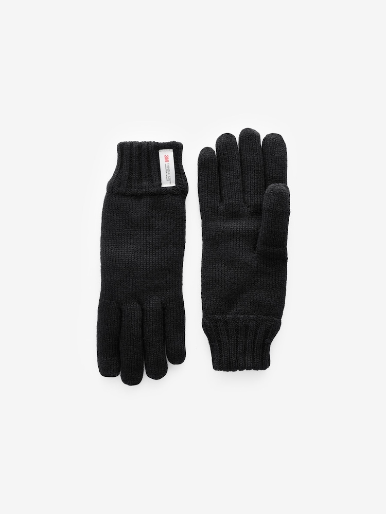 Black Thinsulate Knitted Gloves - Image 1 of 3