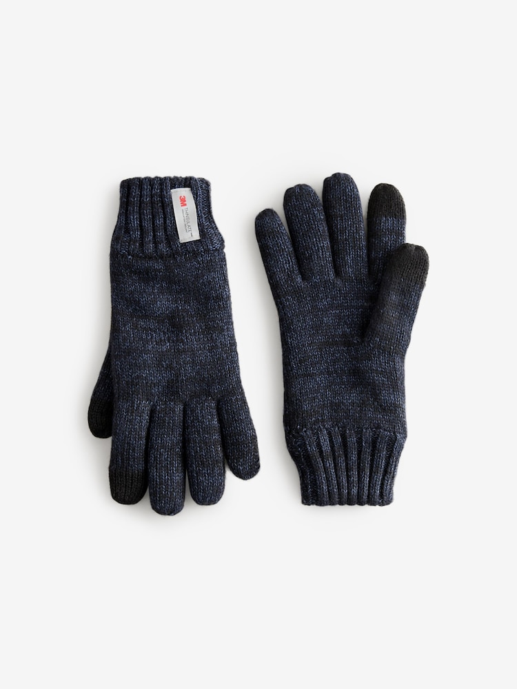 Navy Blue Thinsulate Knitted Gloves - Image 3 of 6