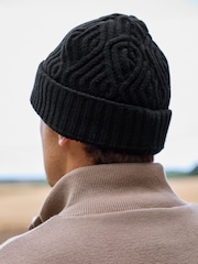 Noir - Bonnet en tricot torsadé - Image 2 de 5