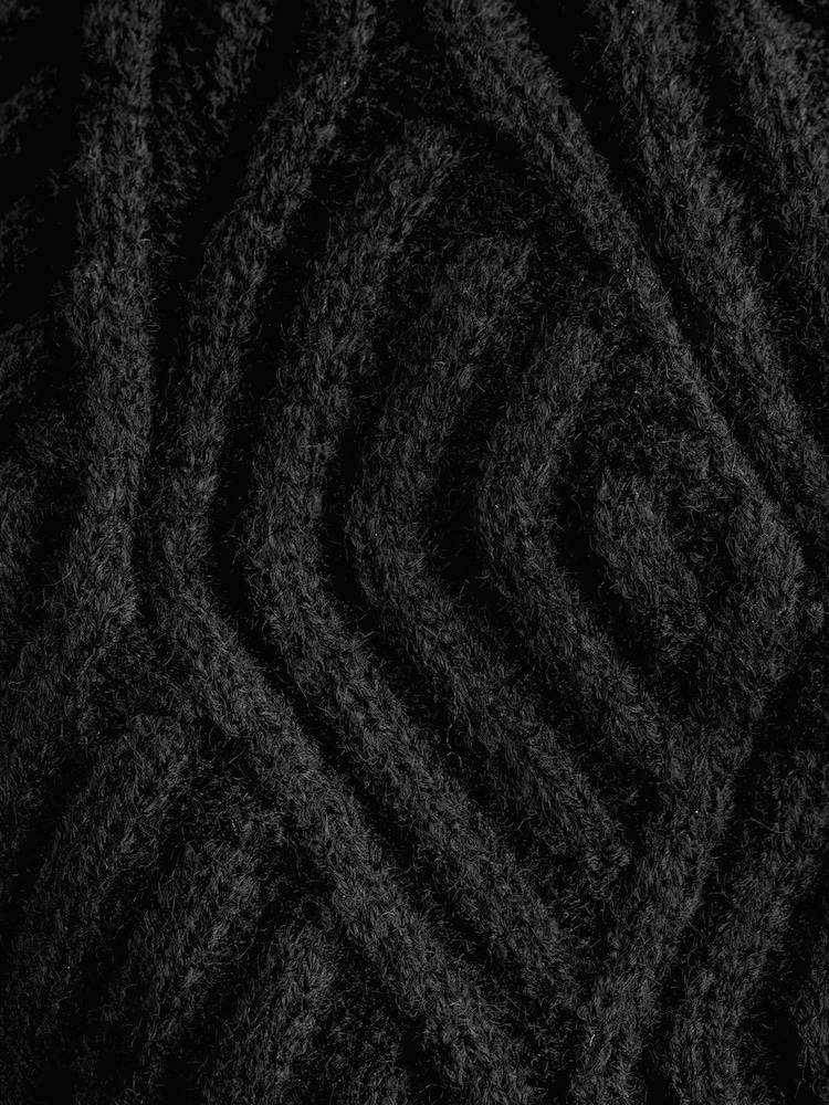 Noir - Bonnet en tricot torsadé - Image 5 de 5