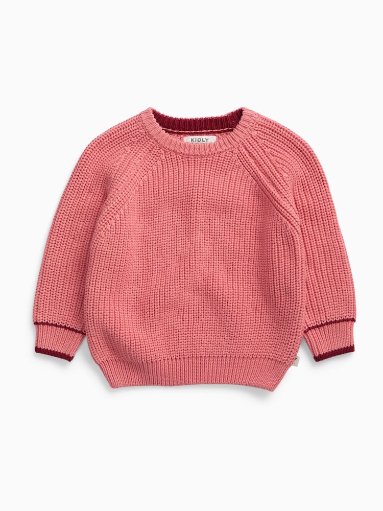 Rosa - KIDLY by MORI Relaxed Ribbed Knitted Jumper - Bild 2 av 3
