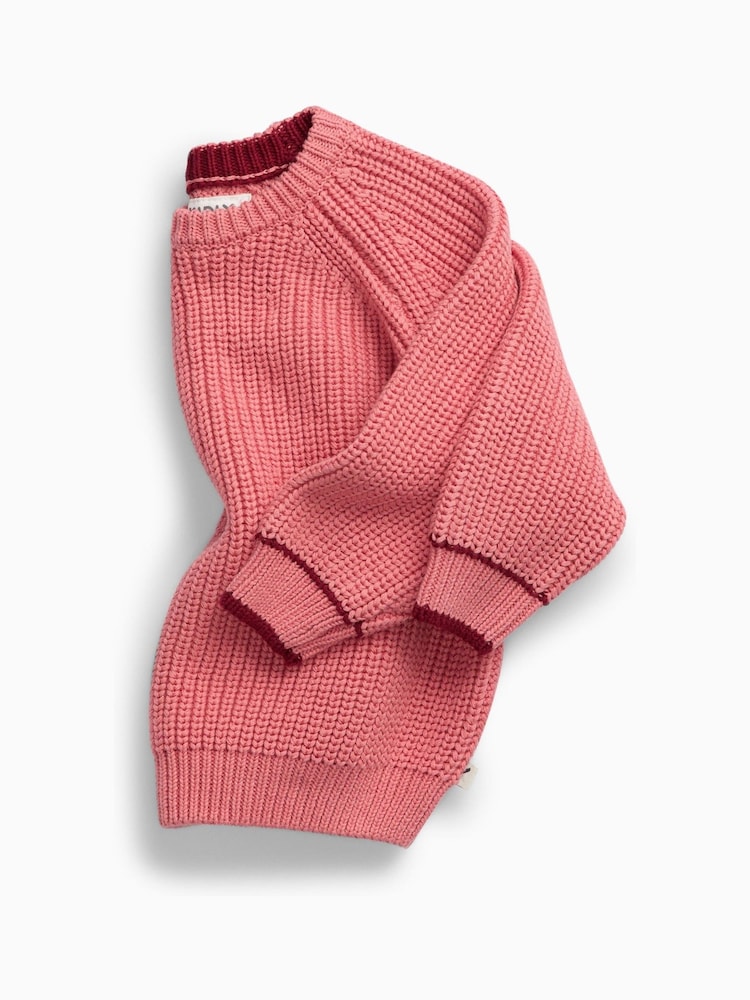 Rosa - KIDLY by MORI Relaxed Ribbed Knitted Jumper - Bild 3 av 3