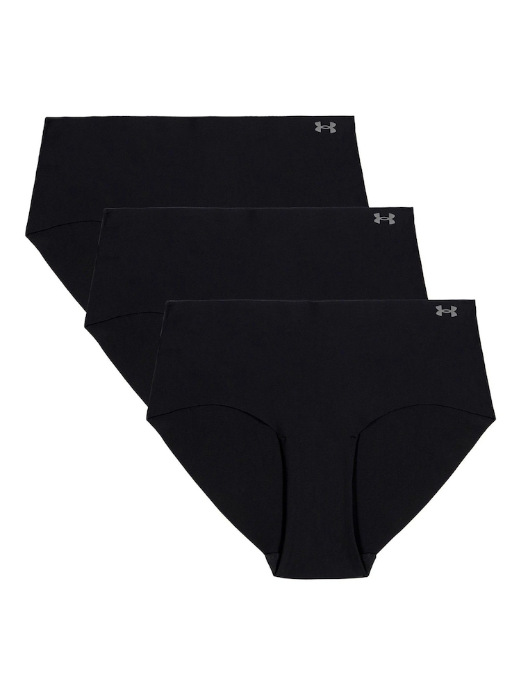 Under Armour Black No Show Pure Stretch Hipster Printed Knickers 3 Pack - Image 1 of 5