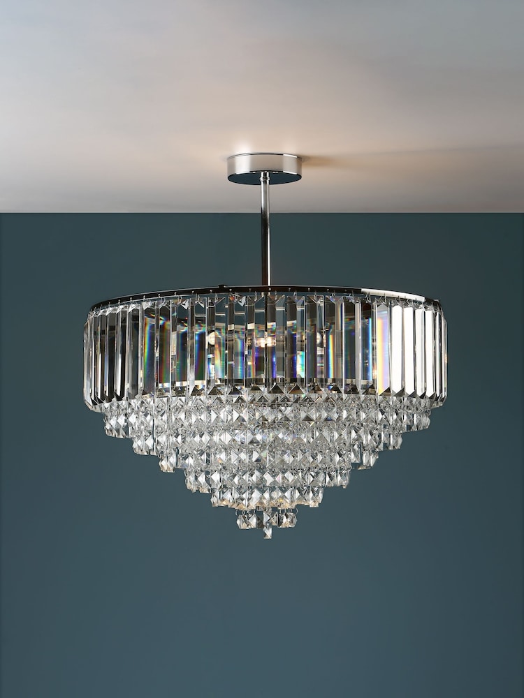 Laura Ashley Chrome Vienna 5 Light Flush Light - Image 1 of 4